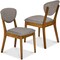 Best Choice Products 2-Piece Mid-Century Modern Wood & Upholstered Dining Chair Set